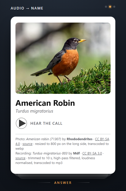 Audio card, answer