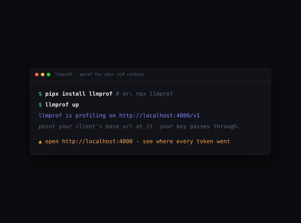 llmprof: point your base_url at the proxy and see a flame graph of where every token went, plus the dollars you can reclaim