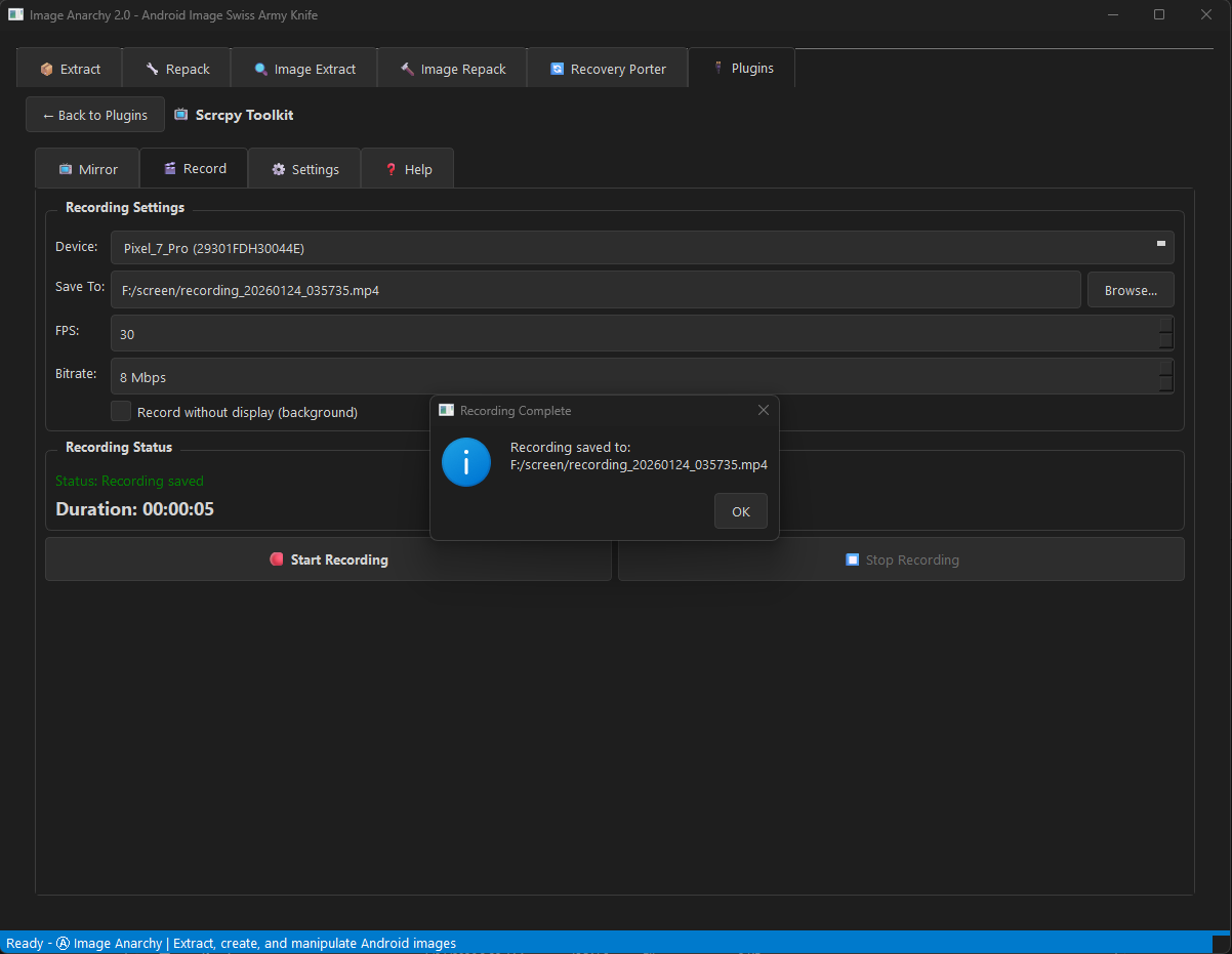 Scrcpy Screenshot Tab