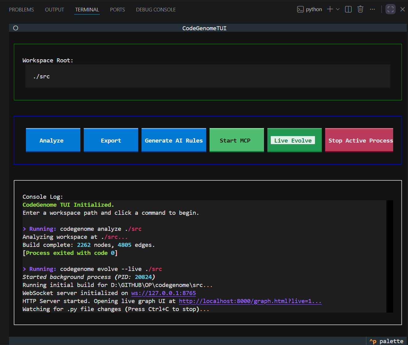 Codegenome TUI