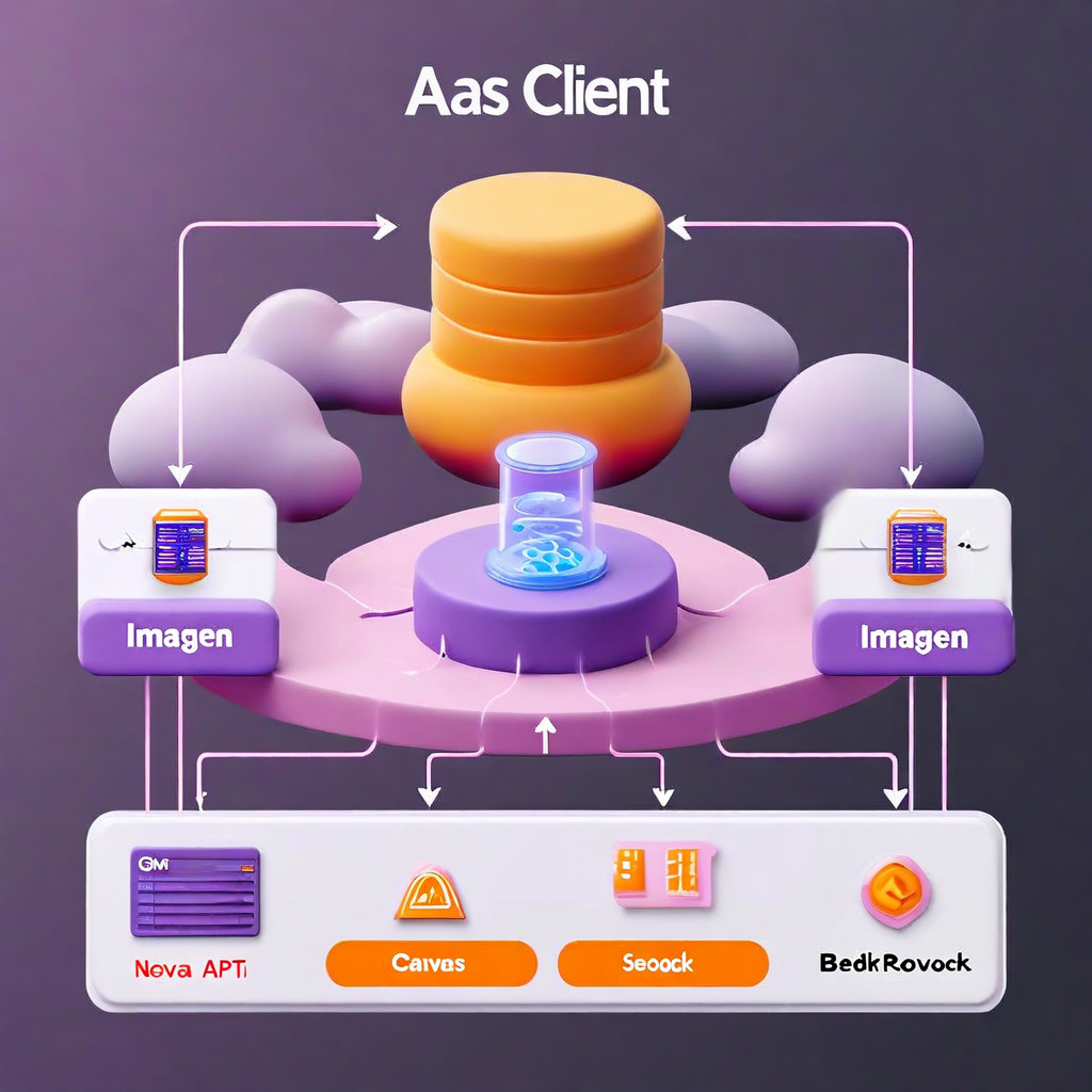 3D Clay Art Style MCP Architecture - AWS Nova Canvas - Multi-provider image generation in pastel clay aesthetic