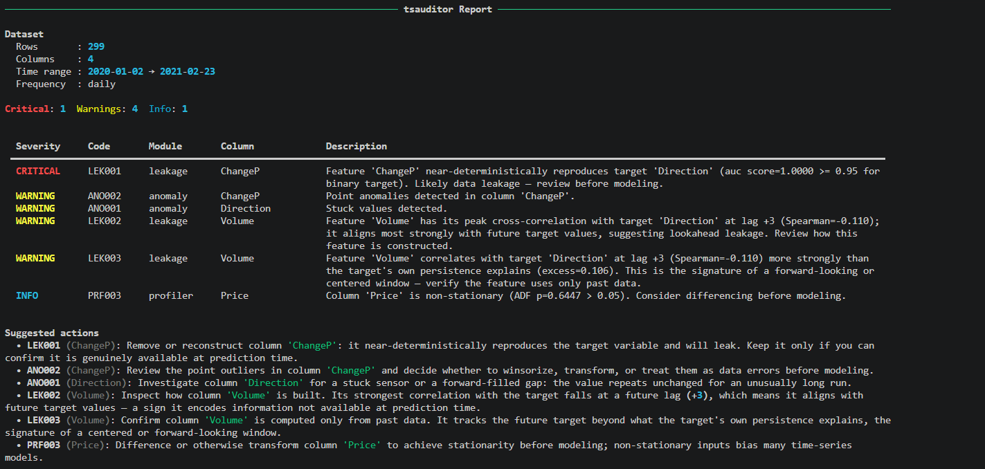 tsauditor financial report