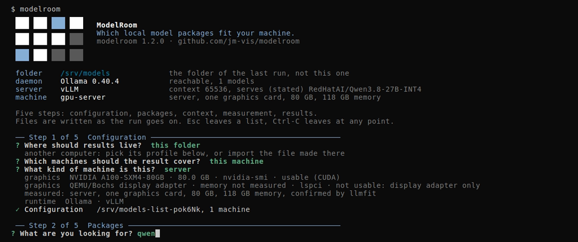 Step 2: the search word, here qwen, under the answers of step 1 and the graphics card the measurement found