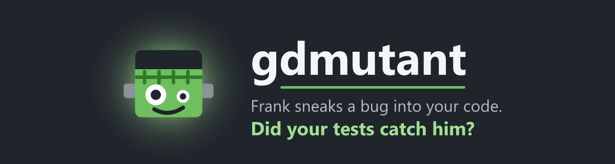 gdmutant: banner with Frank the Mutant, the project mascot
