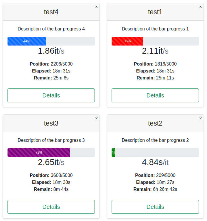 Example of DBTQDM progress bar