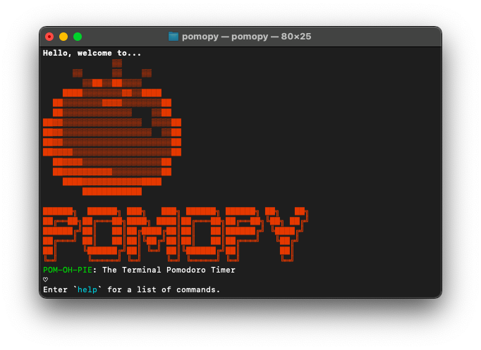 Picture of terminal with pomopy