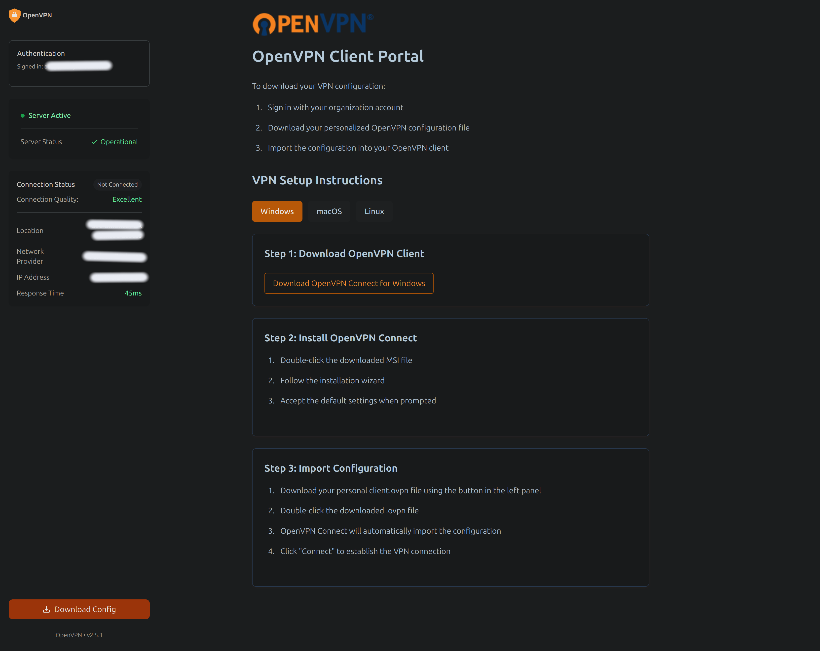 OpenVPN Auth Portal