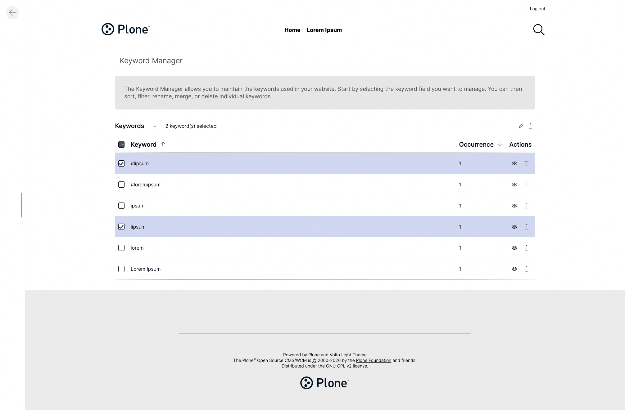 Keyword Manager