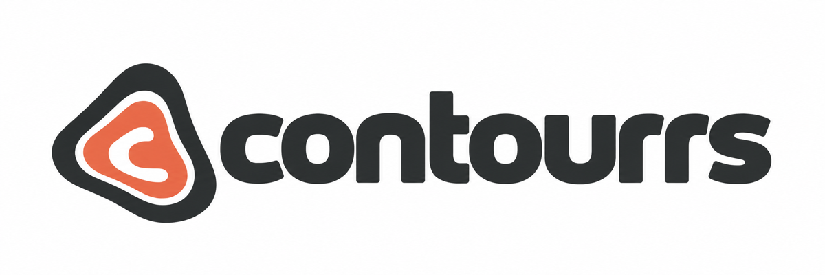 contourrs — a coral contour island inside a charcoal outline