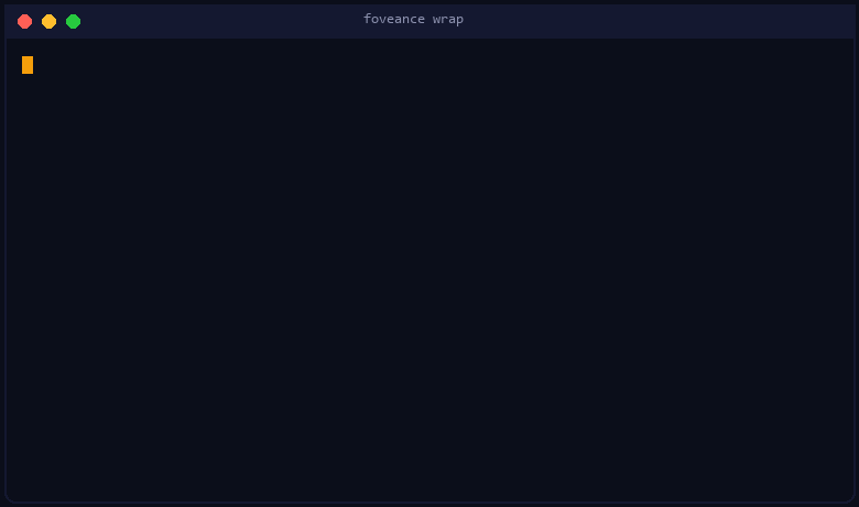 foveance wrap demo — 3,590 to 1,677 input tokens, -53%, same answer