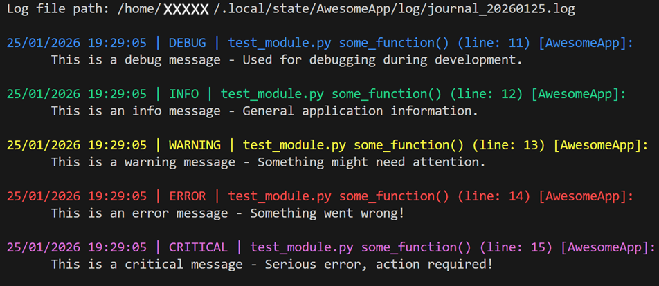 console output