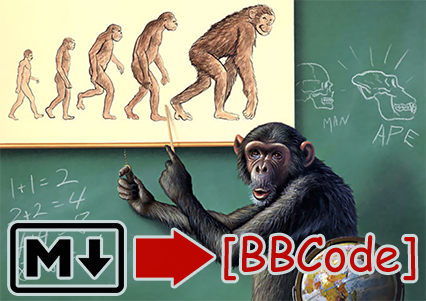 md2bbcode logo, original image 'A Specious Origin' by Jerry LoFaro.