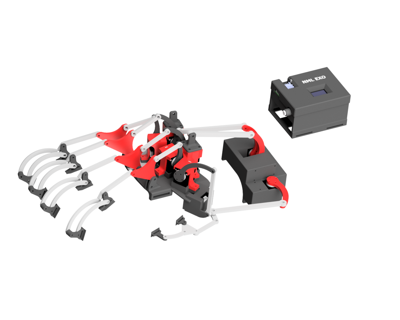 Rendered NML Hand Exoskeleton and controller