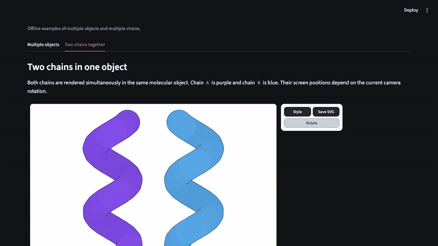 Two separately colored chains rotating together