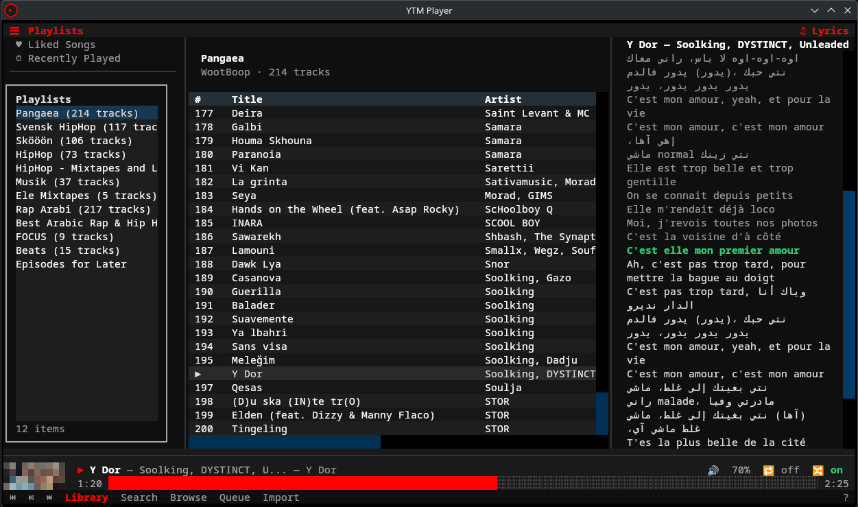 ytm-player screenshot