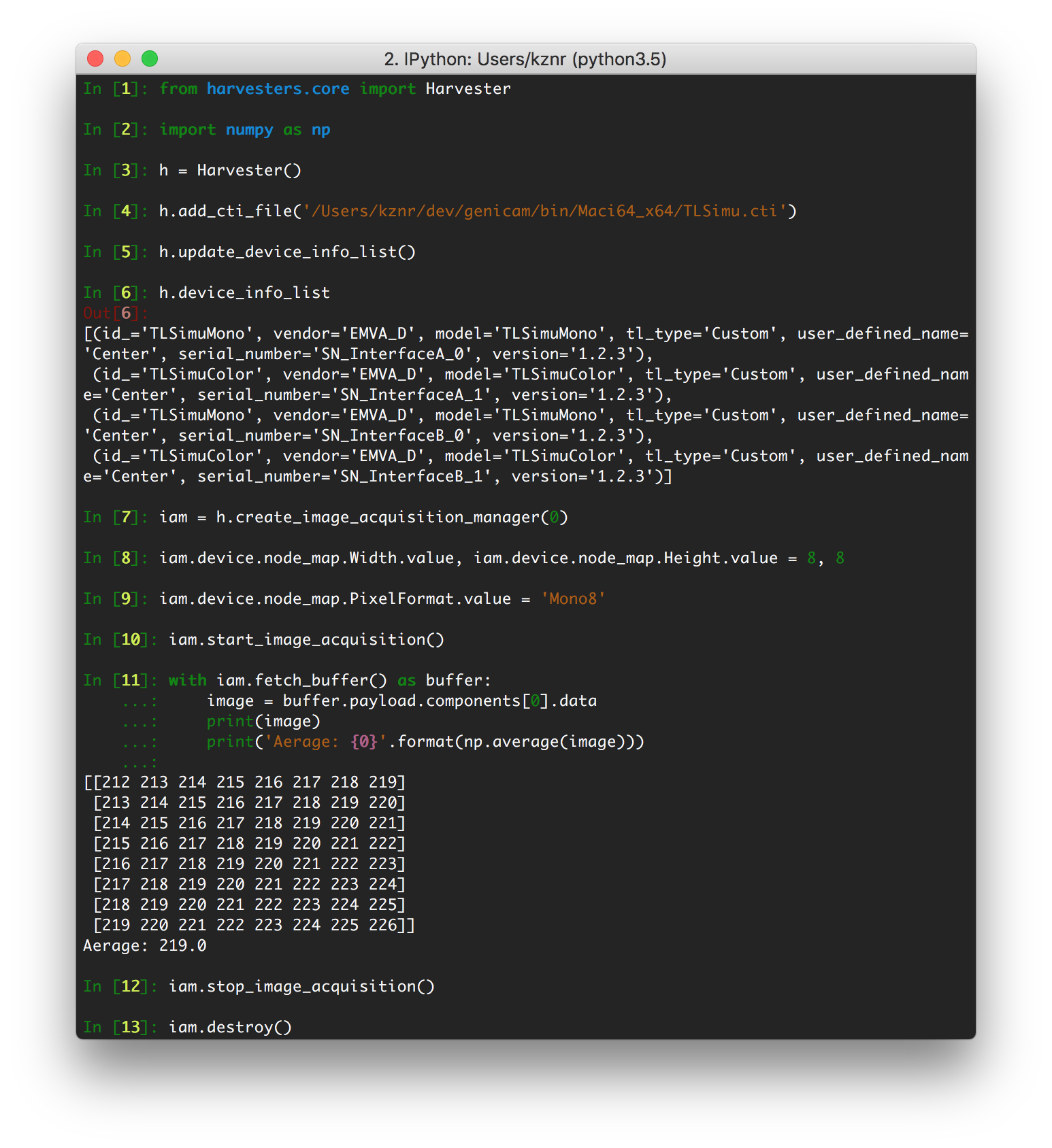 Harvester on IPython