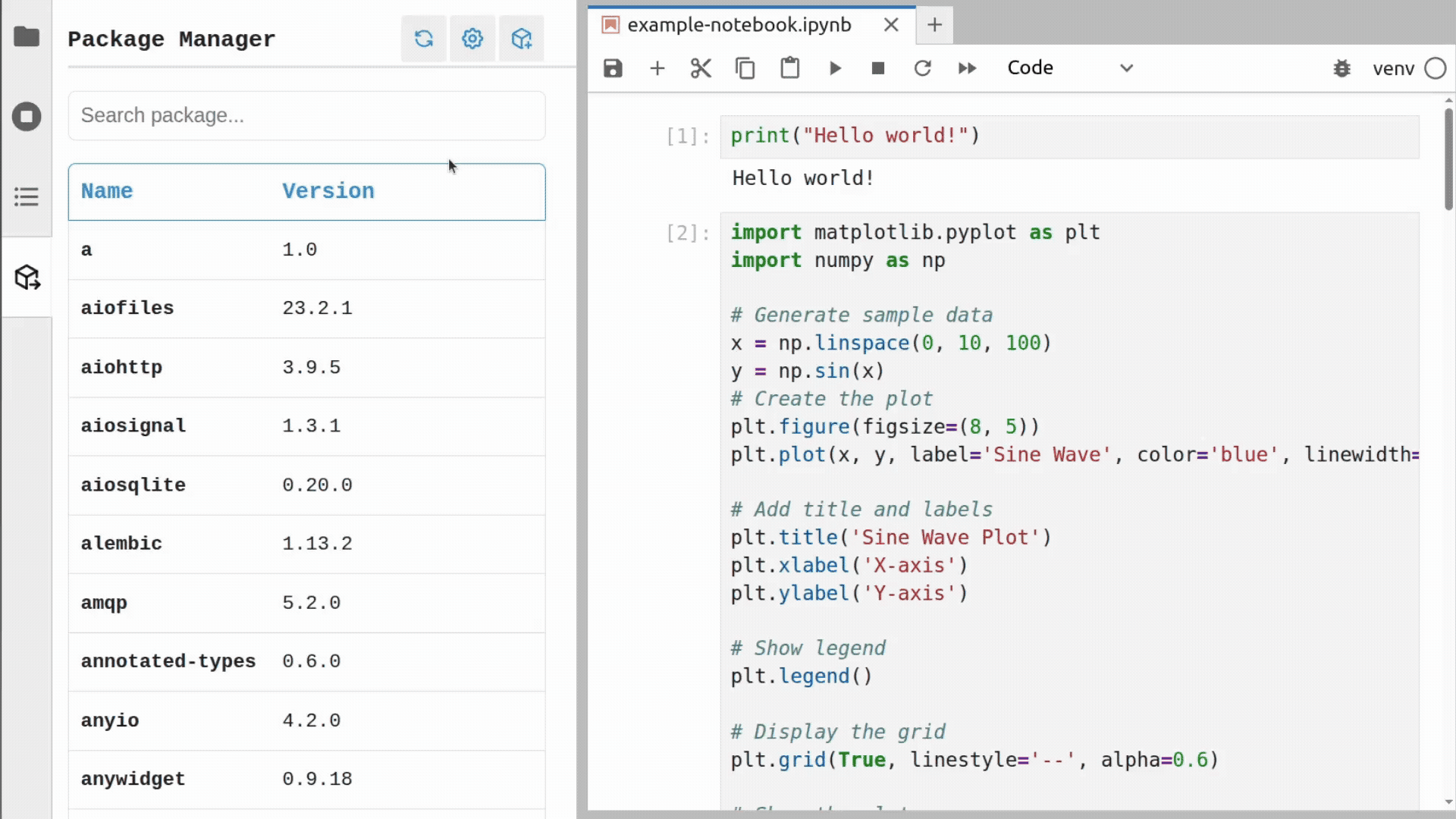Jupyter Package Manager remove package