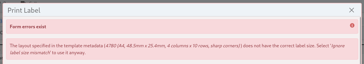 Error template metadata layout does not have the expected size