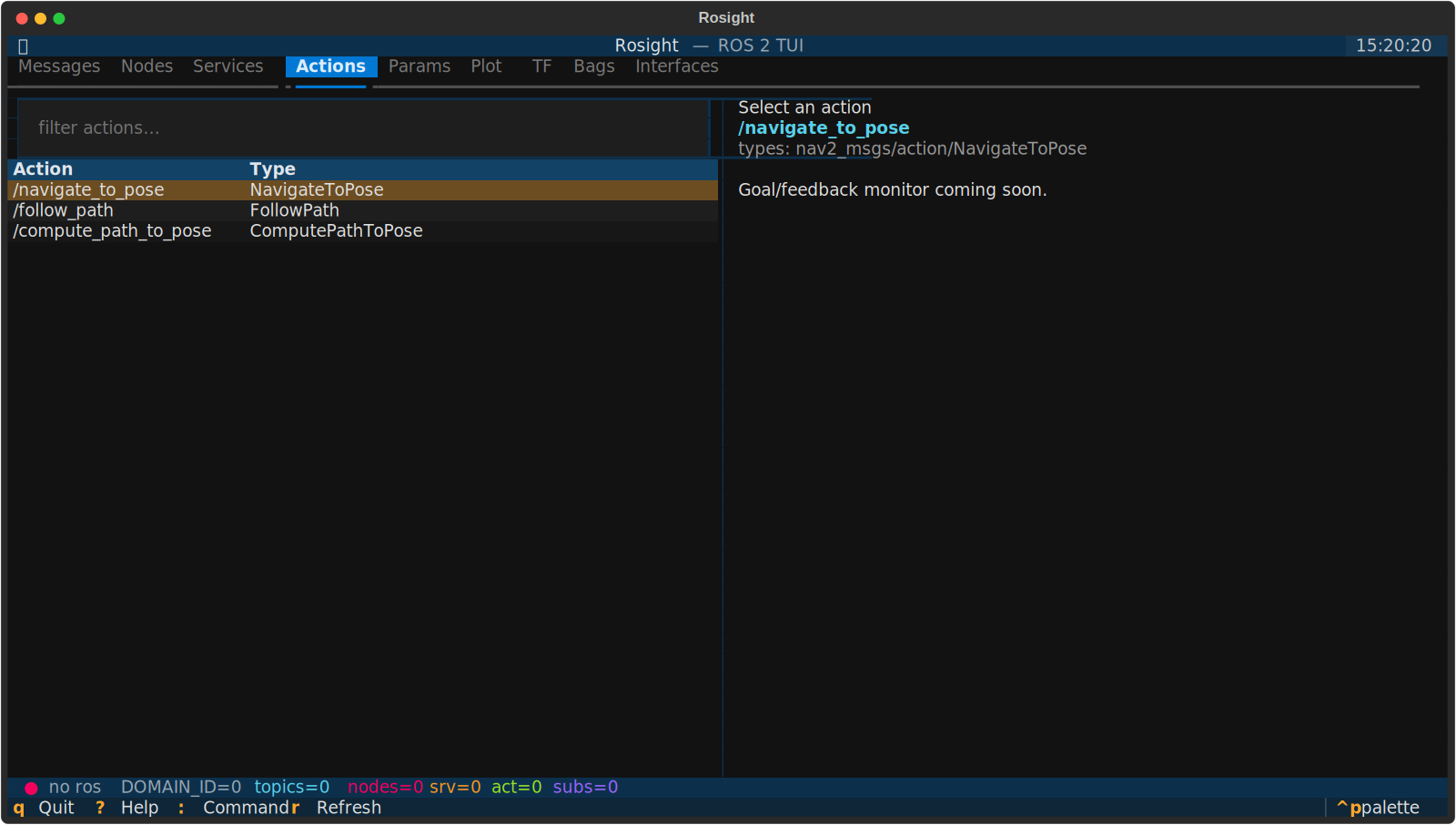 Actions tab
