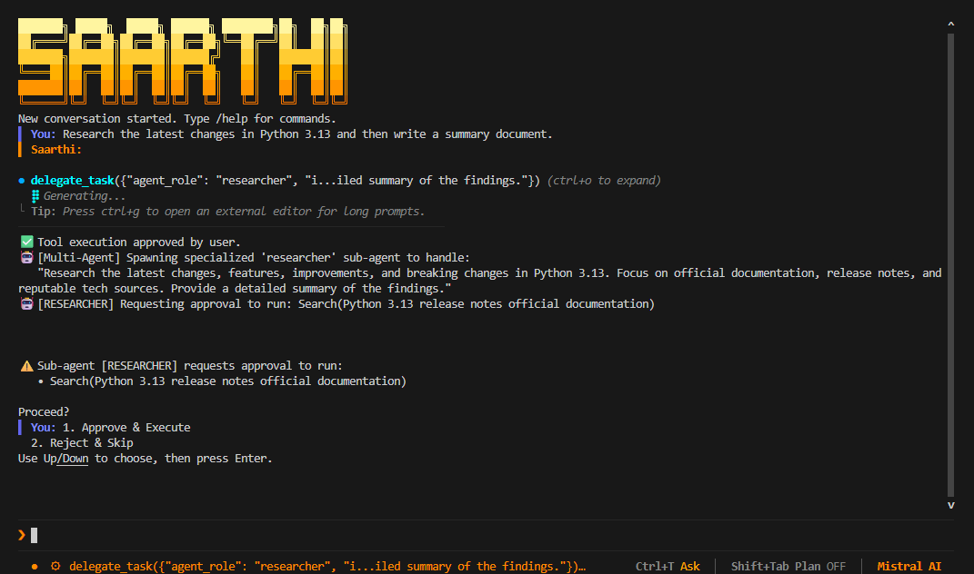 Saarthi CLI demo