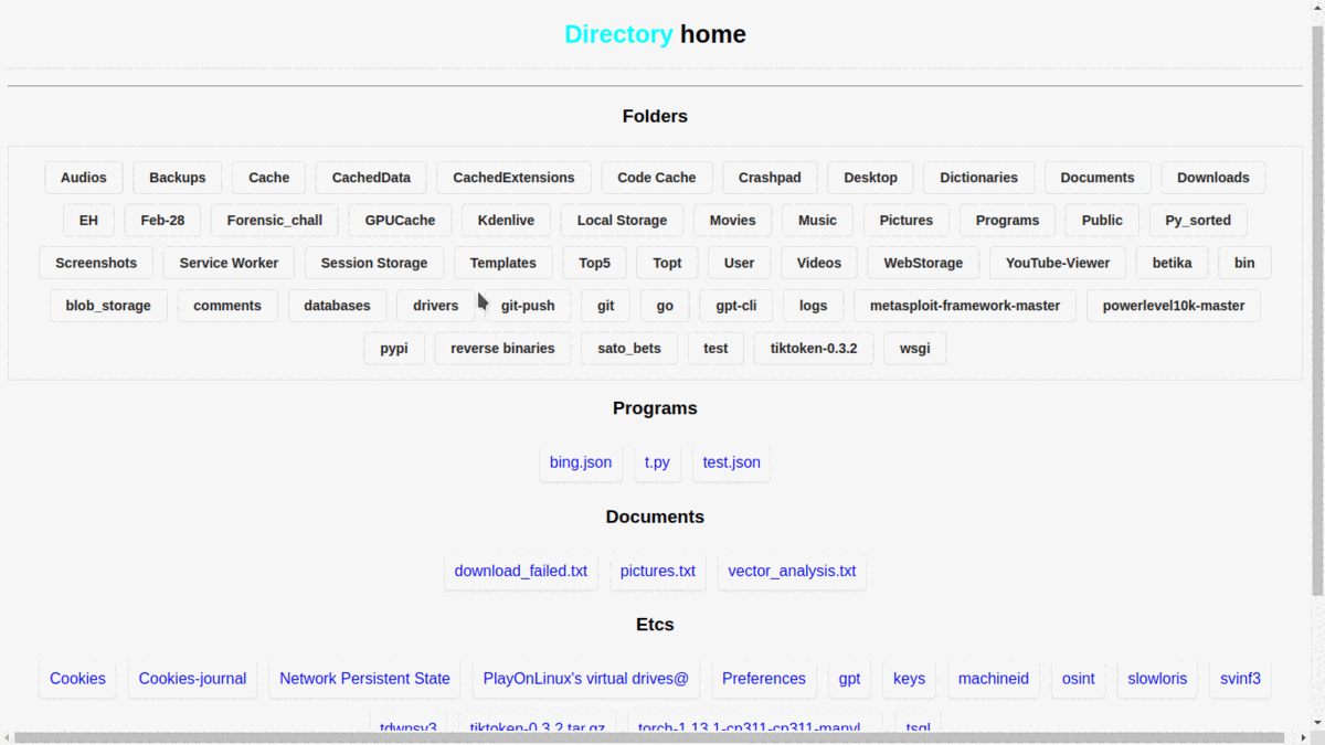 Web interface sample