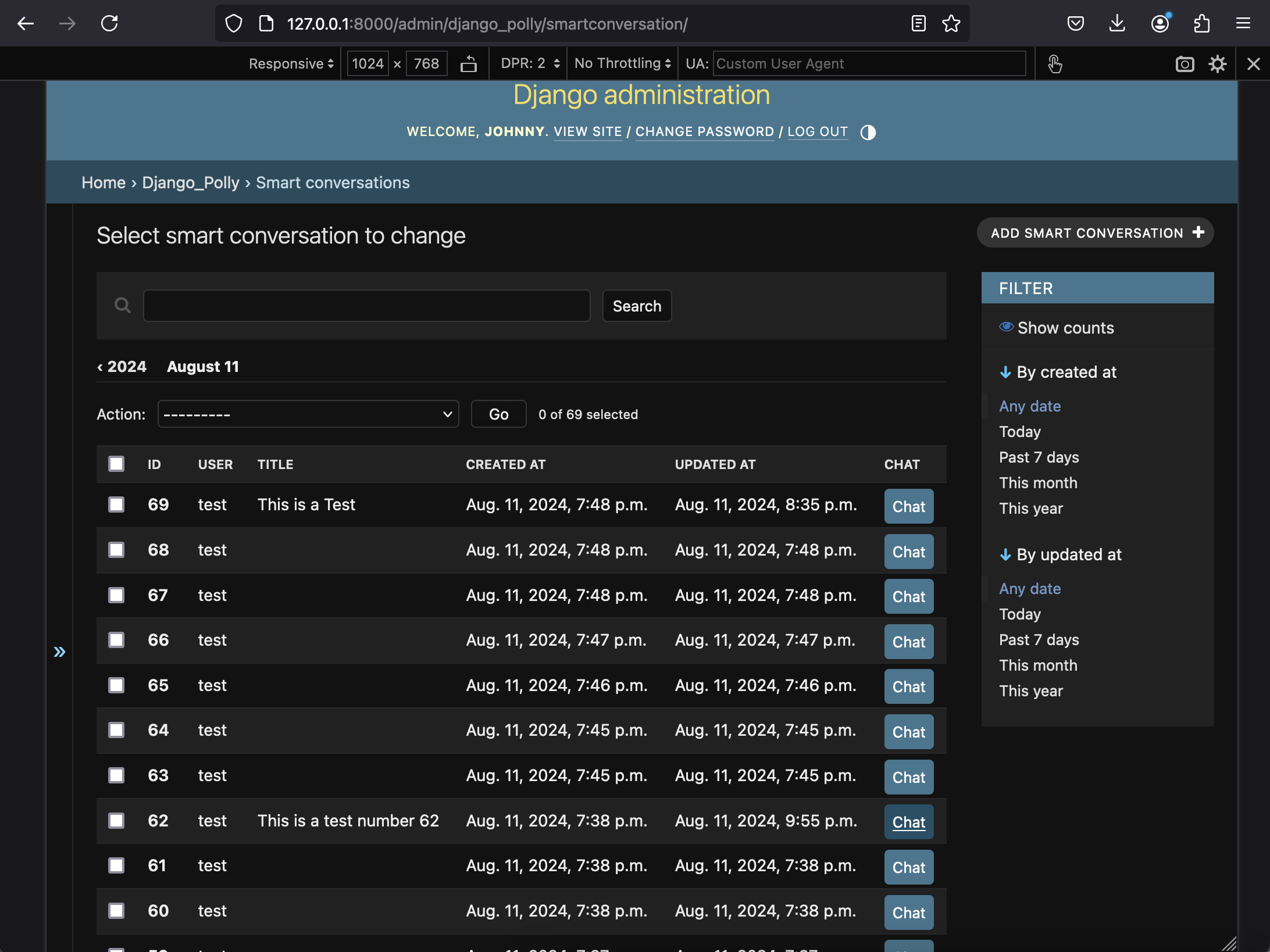 Smart Conversations Table UI