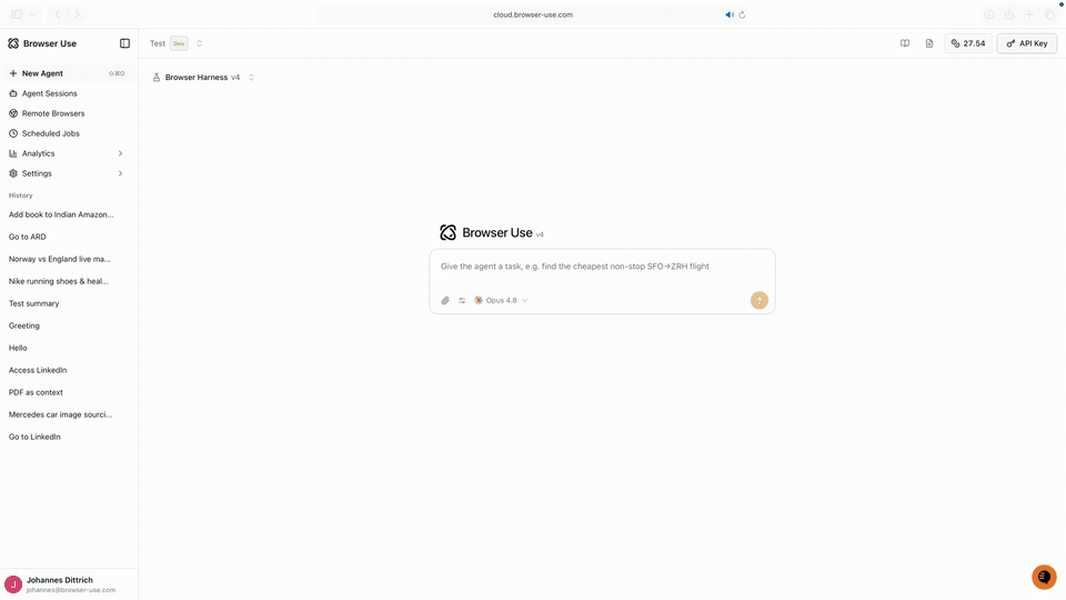 Browser Use V4 booking a driving test