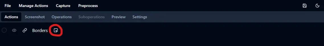 Click on the Make Selection button to define the borders.