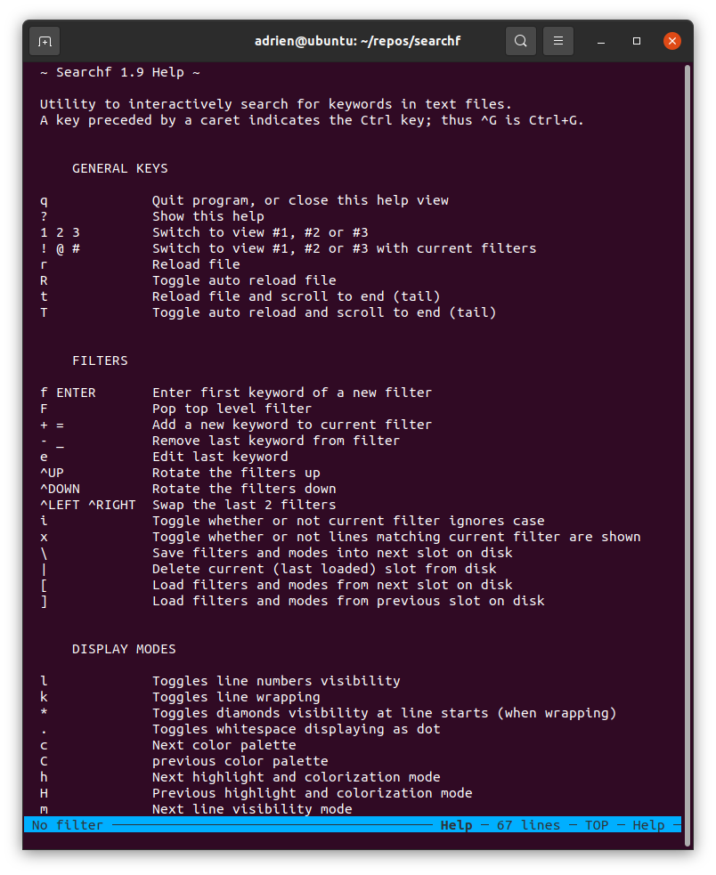 Screenshot searchf help