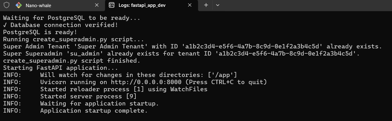 Logs in New Terminal
