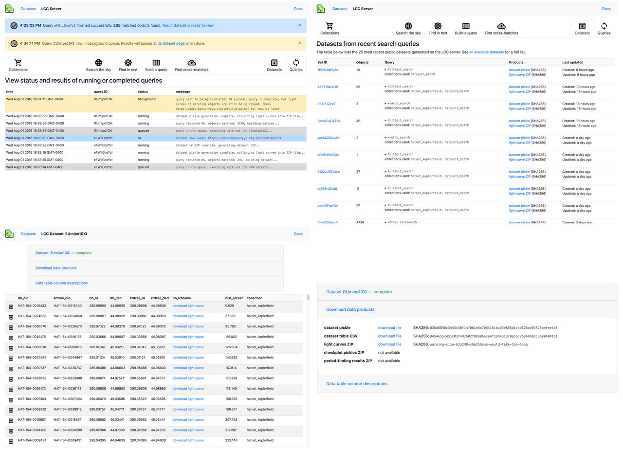 LCC server results display