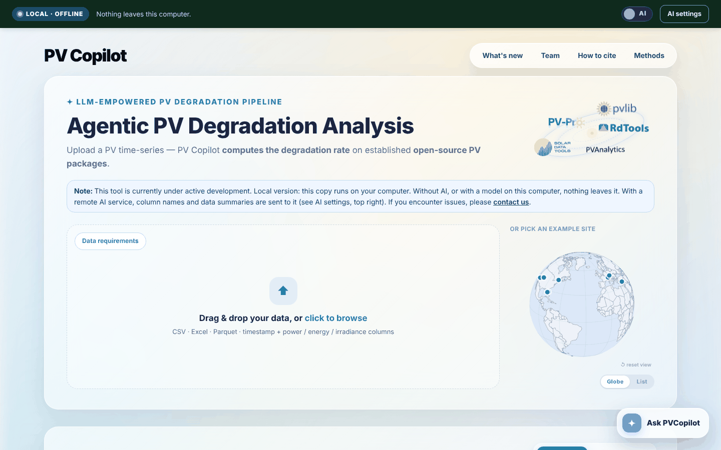 PV-Copilot running locally