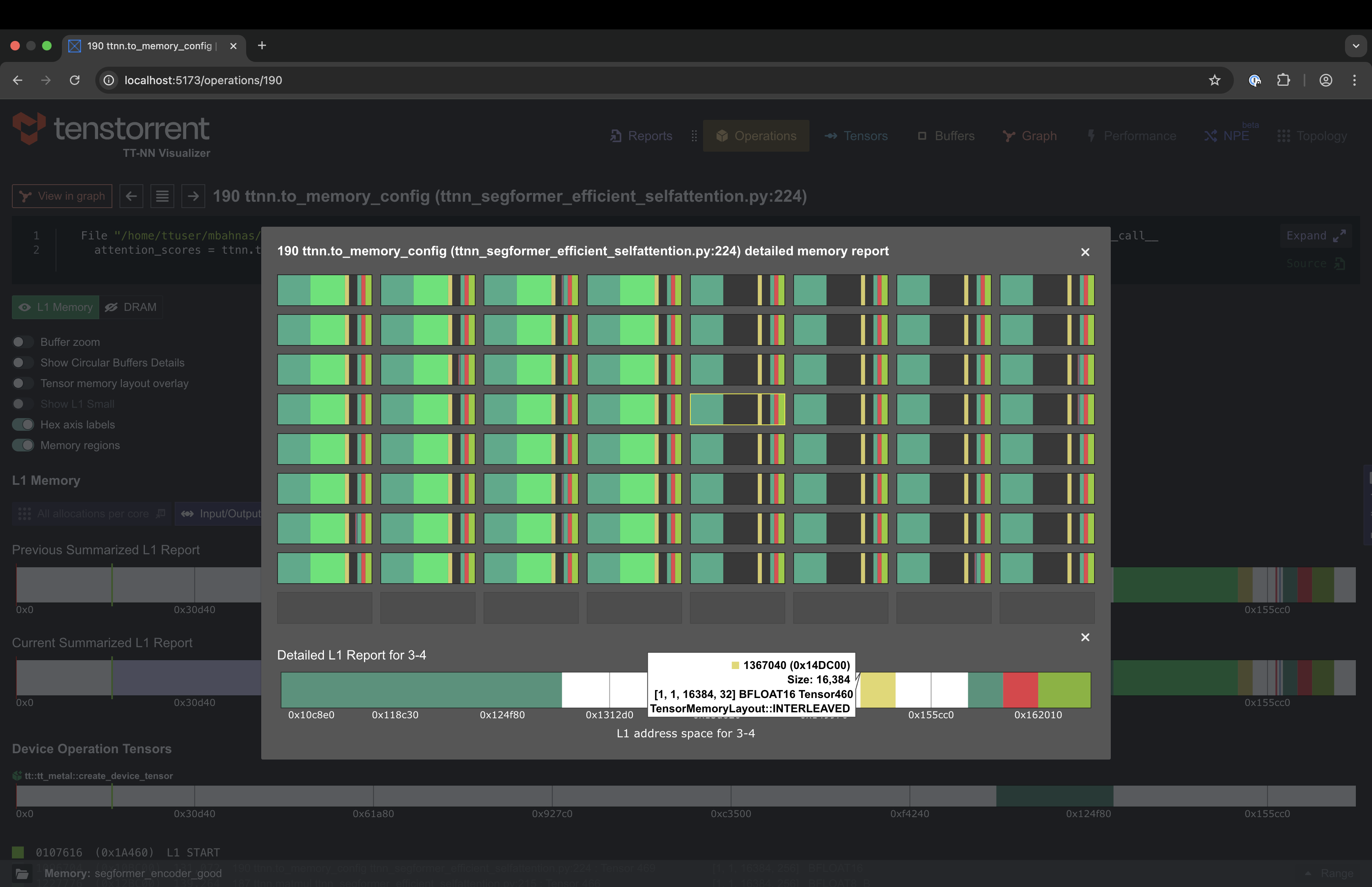 Per core allocation details