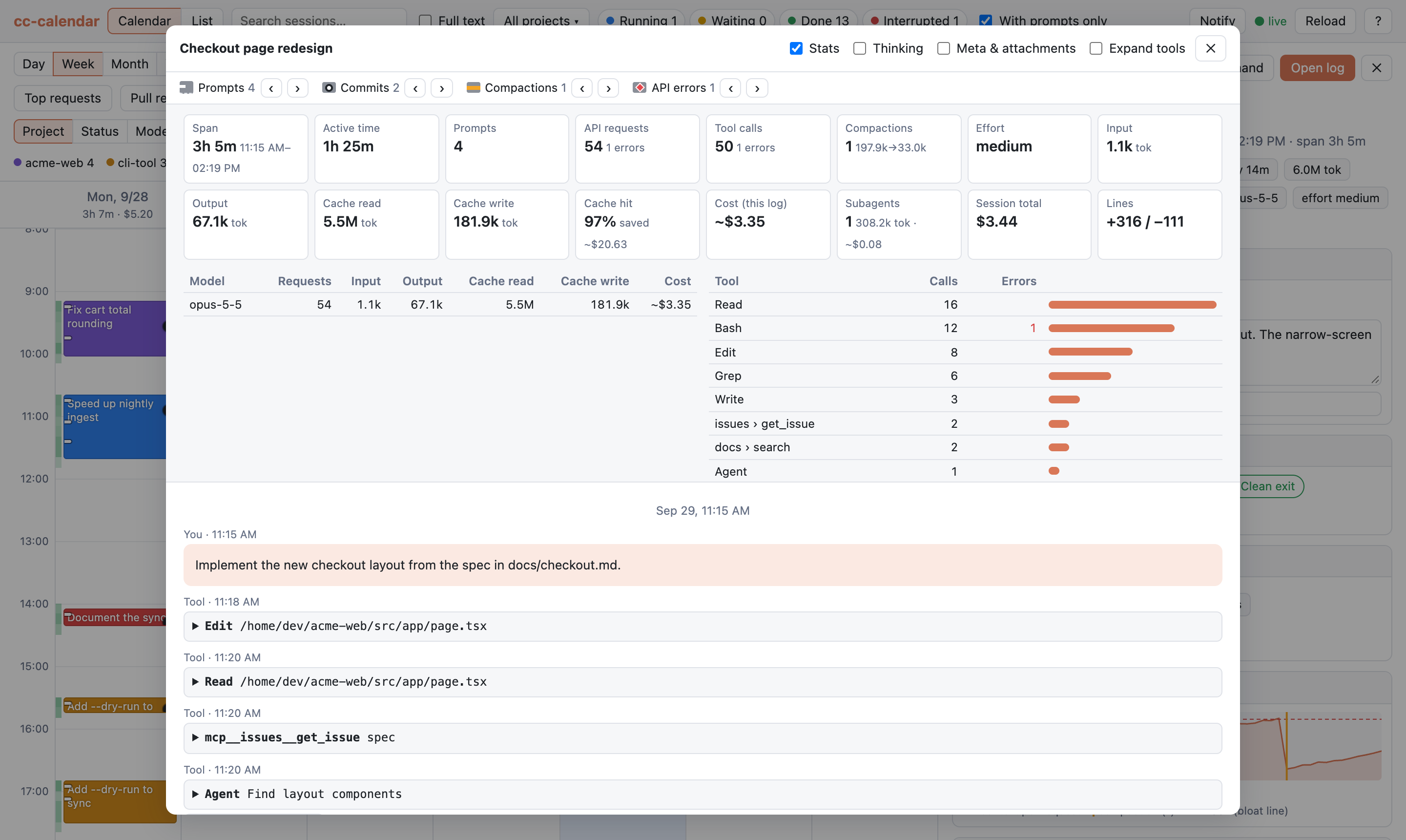 Transcript viewer