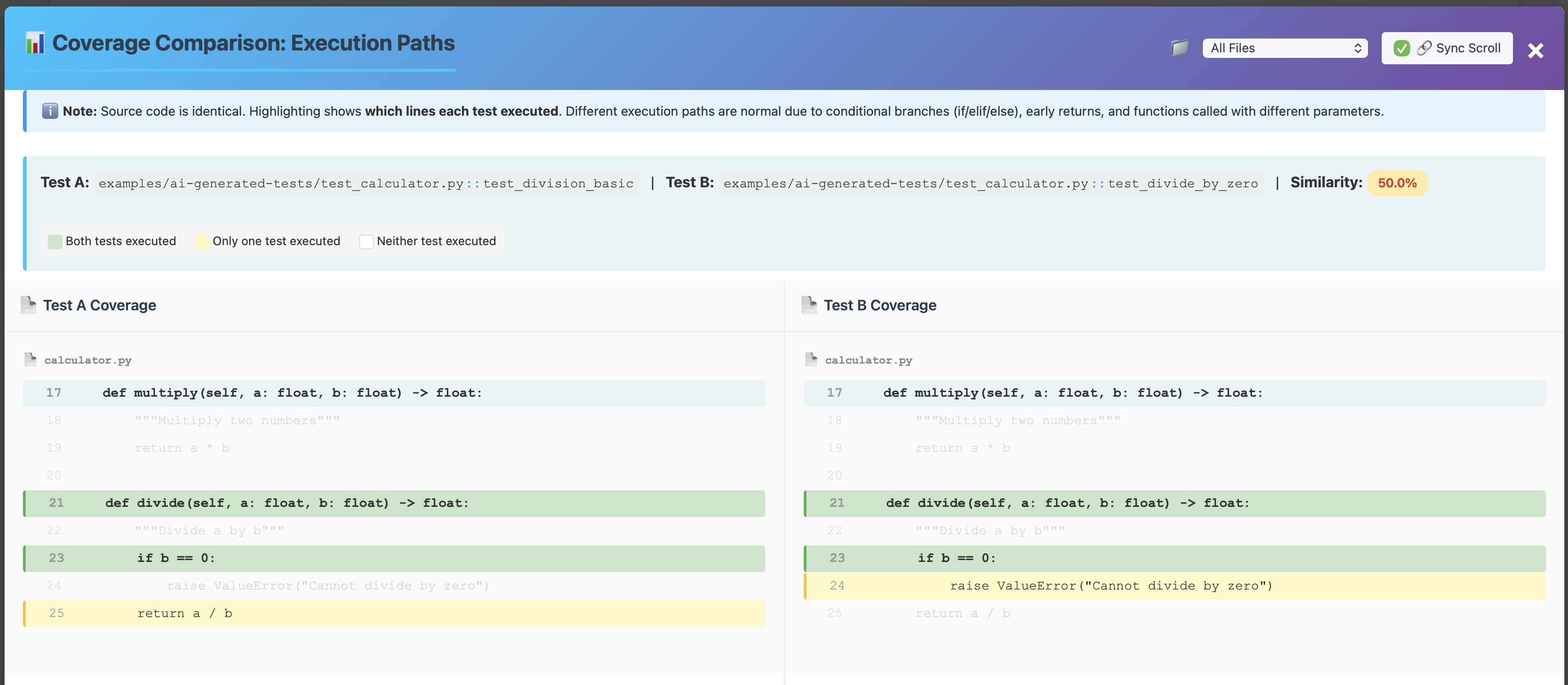 Similar Test Comparison