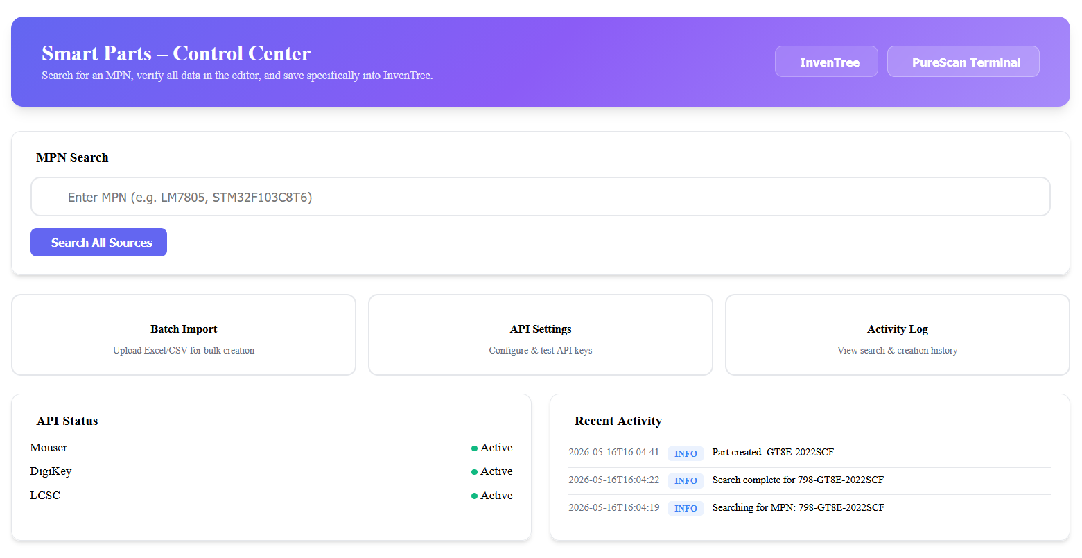 Dashboard Overview PureScan