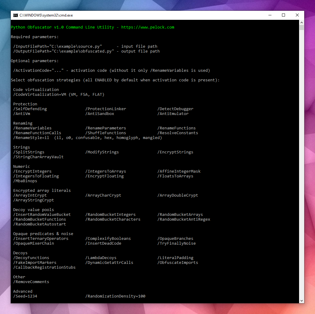 Python Obfuscator command-line interface