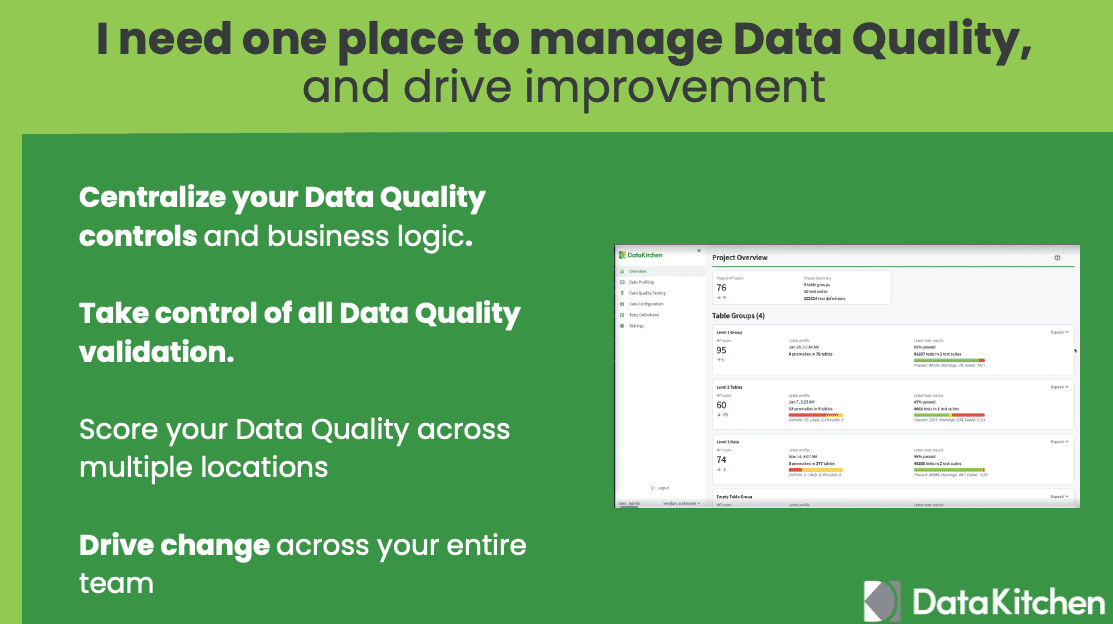 DataKitchen Open Source Data Quality TestGen Features - Single Place