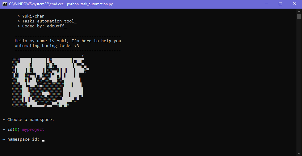 Yuri namespace menu