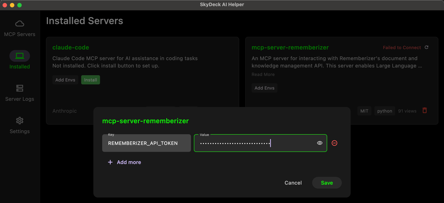 SkyDeck AI Helper Configuration