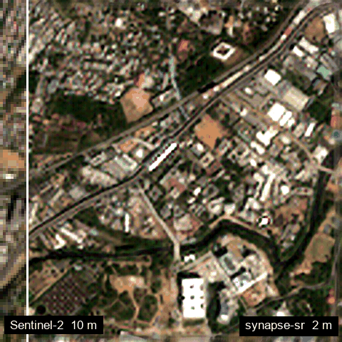 RV University, Bengaluru: Sentinel-2 10 m and synapse-sr 2 m