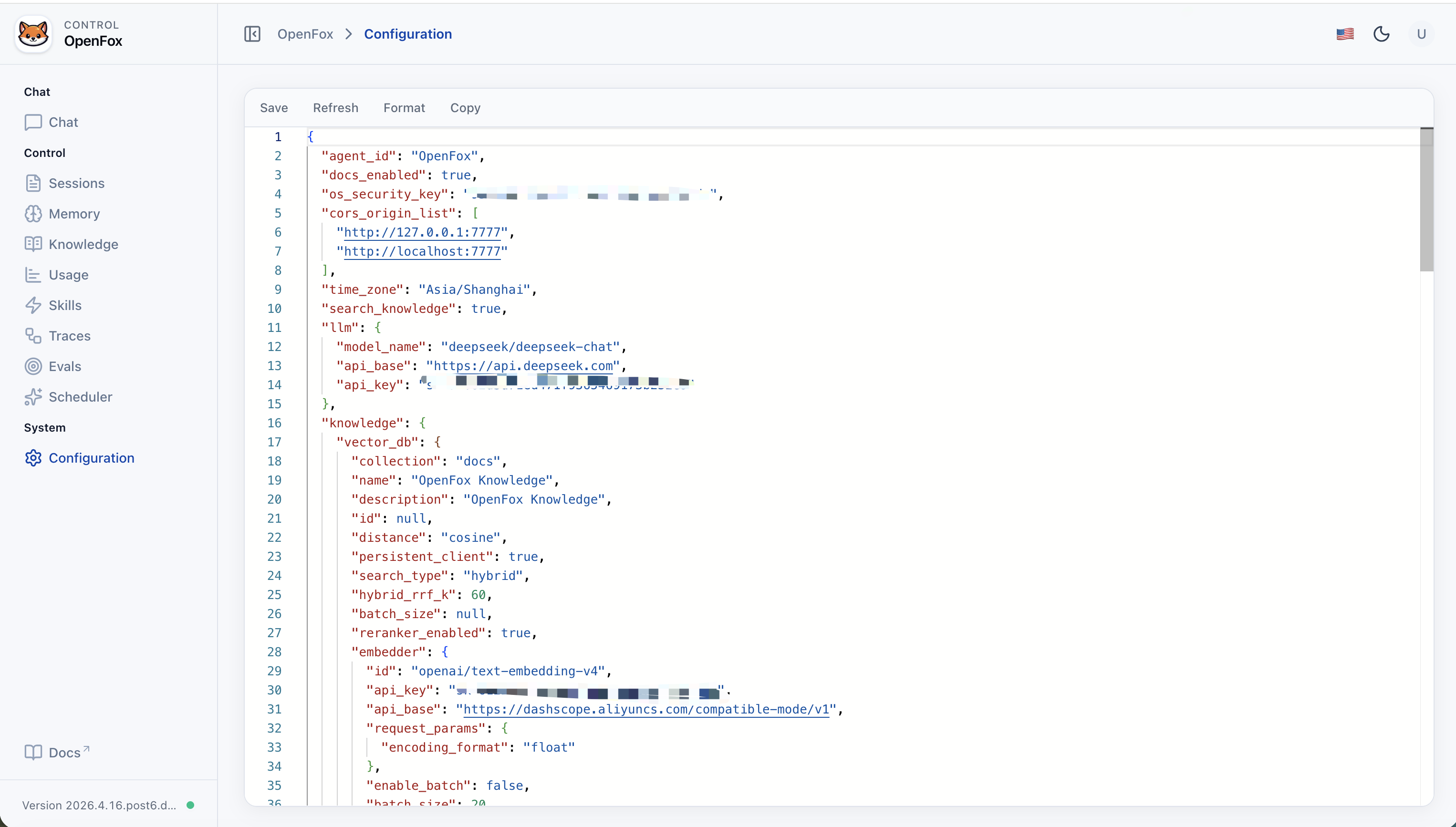 OpenFox Web — Configuration