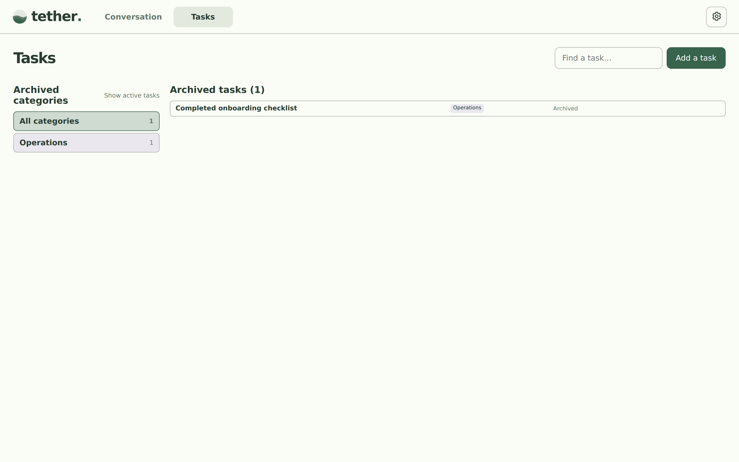 Archived tasks