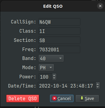 Snapshot of edit qso dialog