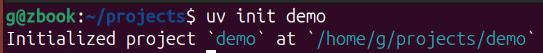 uv initialisation