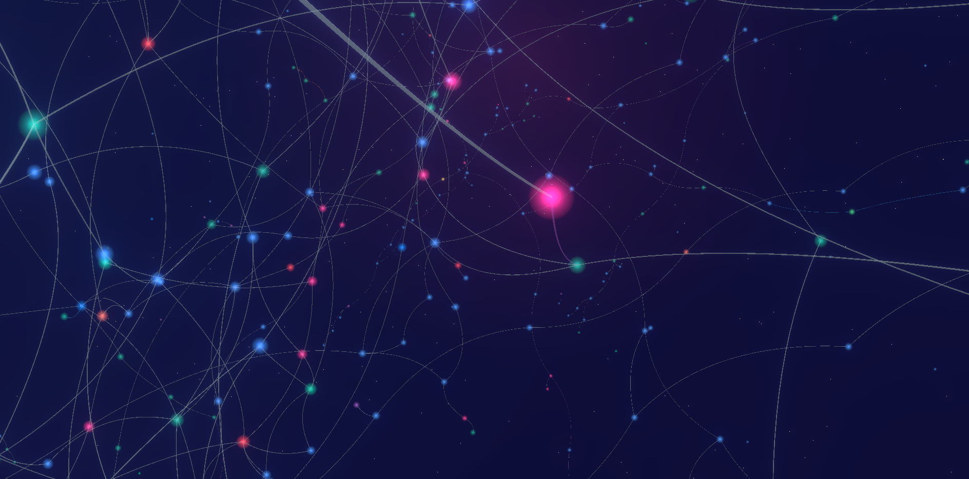 3D knowledge graph — memories as a glowing, interactive galaxy