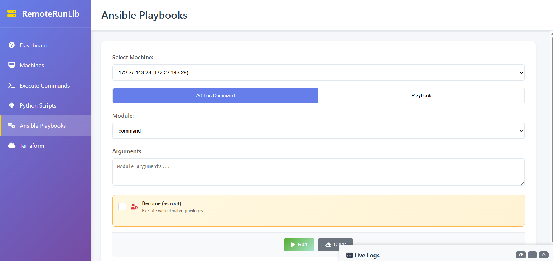 Run Ansible Playbooks