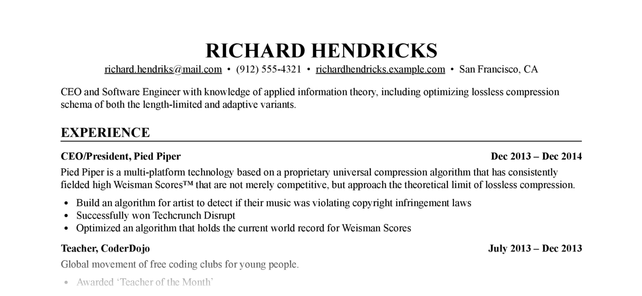 Resume preview