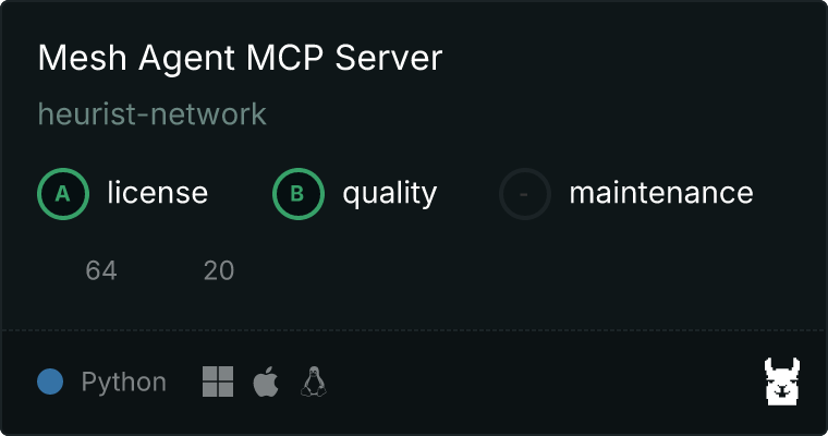 Mesh Agent Server MCP server