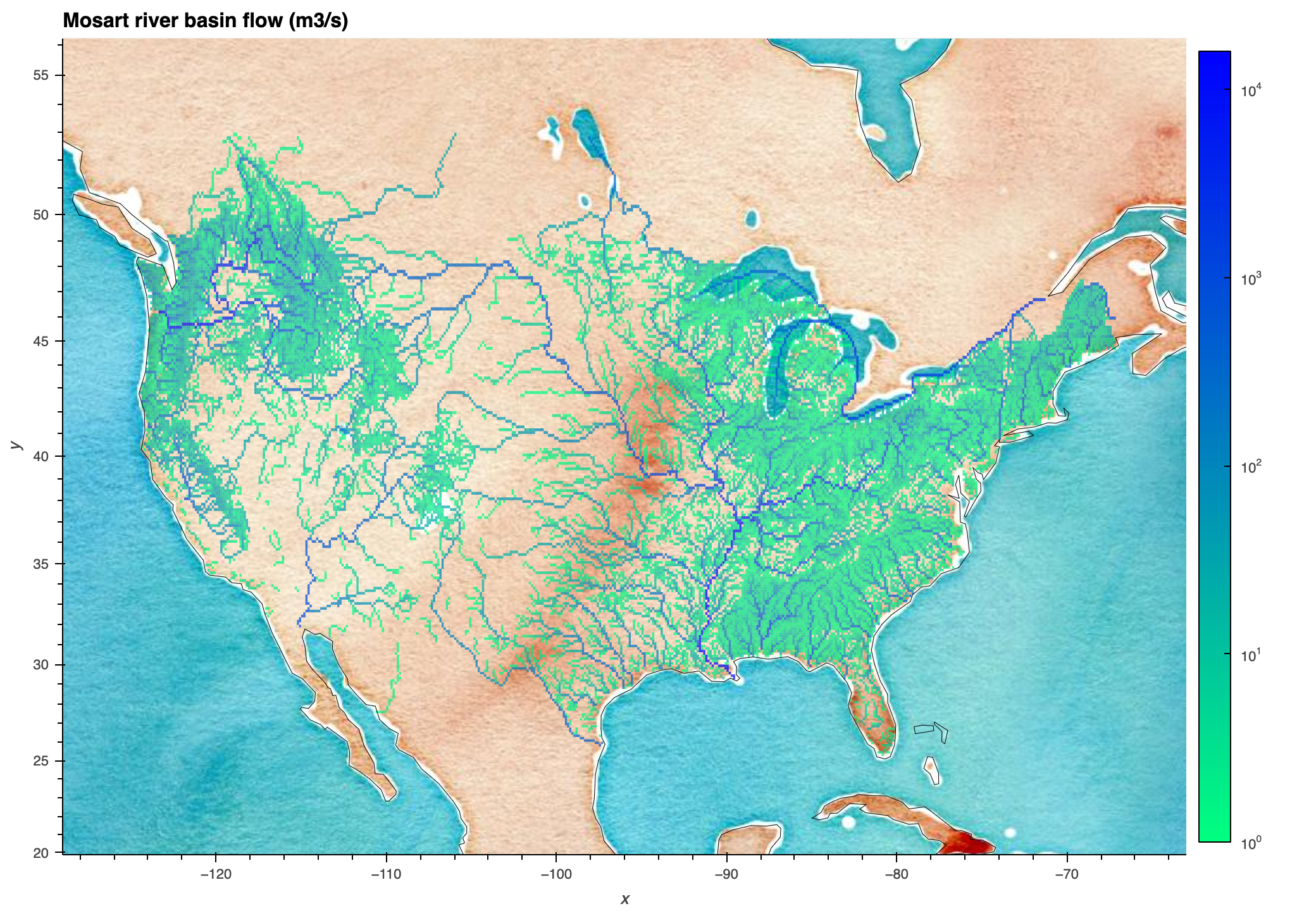 River network with tiles
